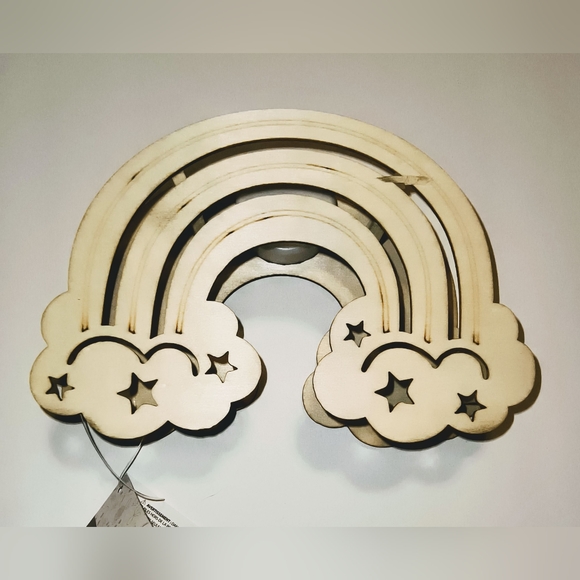 Rainbow LED unfinished wood light nightlight room decor - Picture 10 of 10